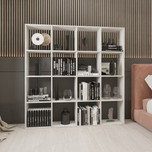 Стелаж для книг та декору на 16 комірок GP-11 1424х230х1430 мм Бетон