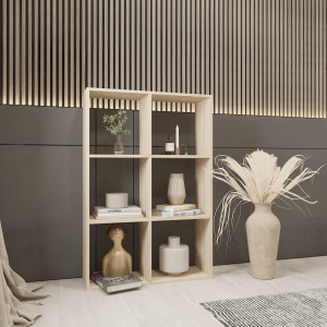 Стелаж для книг та декору на 6 комірок GP-16 720х230х1078 мм Дуб Сонома