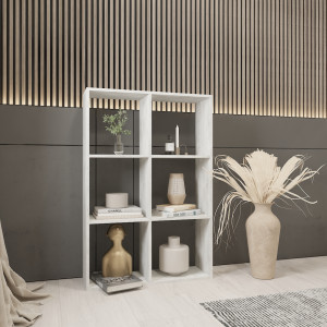 Стелаж для книг та декору на 6 комірок GP-16 720х230х1078 мм Бетон