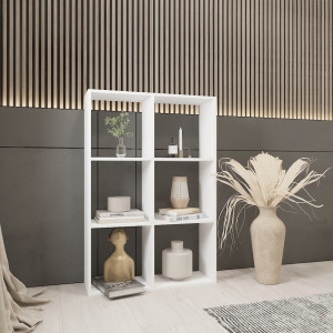 Стелаж для книг та декору на 6 комірок GP-16 720х230х1078 мм Білий