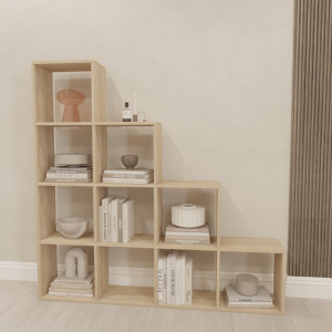 Стелаж для книг та декору на 10 комірок GP-8 1424х230х1430 мм Дуб Сонома