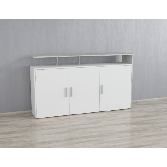Тумба під телевізор Nellie 1600х350х916 мм Білий/Бетон фото № 1