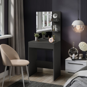 Туалетний стіл з дзеркалом S-14 600х400х1450 мм Антрацит