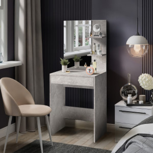 Туалетний стіл з дзеркалом S-14 600х400х1450 мм Бетон