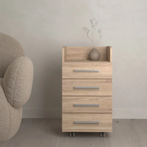 Тумба офісна на коліщатках K-04 400х356х664 мм Дуб Сонома