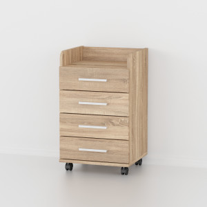 Тумба офісна на коліщатках K-04 400х356х664 мм Дуб Сонома