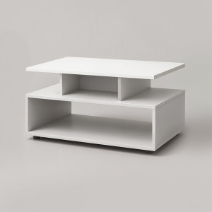 Стіл журнальний з полицями Carlos 800х500х400 мм Білий
