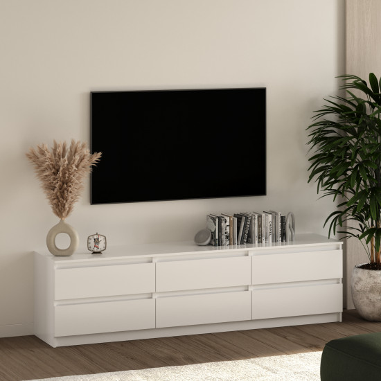 Комод TV Line ТVF2x3 ДСП 2100x450x560 мм Білий