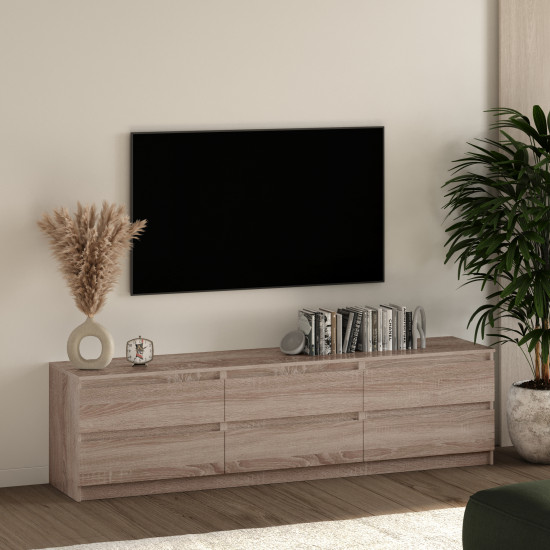 Комод TV Line ТVF2x3 ДСП 2100x450x560 мм Дуб сонома/Трюфель