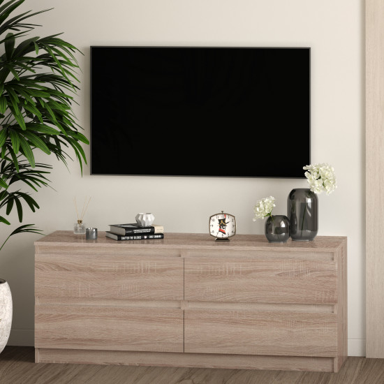 Комод TV Line ТVF4 ДСП 1400x450x560 мм Дуб сонома/Трюфель