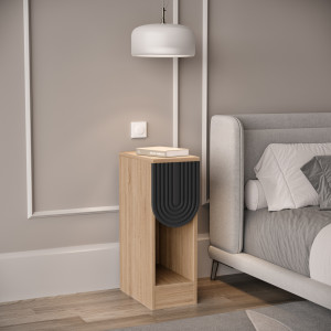 Тумба приліжкова з шухлядою MDF-T-13 200х350х595 мм Дуб Сонома/Кварцит