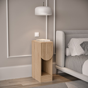 Тумба приліжкова з шухлядою MDF-T-13 200х350х595 мм Дуб Сонома/Карпатська Ялинка