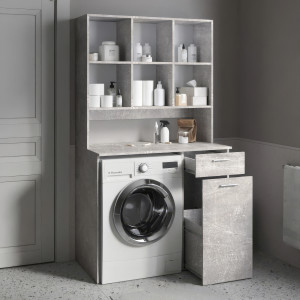 Тумба під пральну машину з комірками F-29 1030х598х1854 мм Бетон