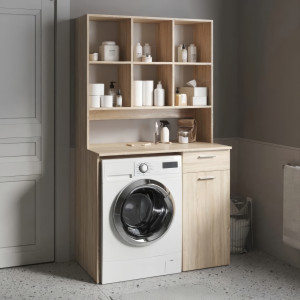 Тумба під пральну машину з комірками F-29 1030х598х1854 ммДуб Сонома