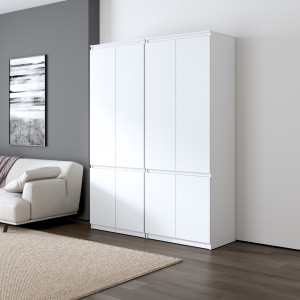 Шафа для одягу, зі штангою та полицями, комплект з 2 шаф R10+R24 1604x500x2110 Білий