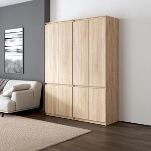 Шафа для одягу, зі штангою та полицями, комплект з 2 шаф R10+R24 1604x500x2110 Дуб Сонома