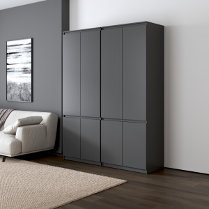 Шафа для одягу, зі штангою та полицями, комплект з 2 шаф R10+R24 1604x500x2110 Антрацит