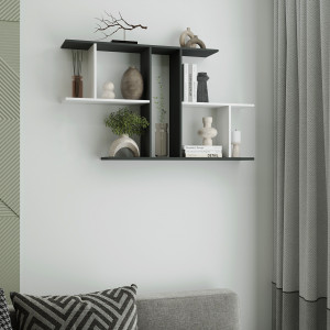 Полиця настінна FT-8 1048х180х600 мм Антрацит/Білий Полиця настінна FT-8 1048х180х600 мм Антрацит/Білий