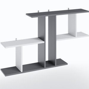 Полиця настінна FT-8 1048х180х600 мм Антрацит/Білий