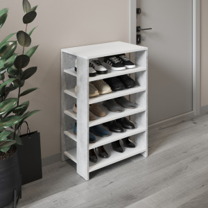 Тумба для взуття, взуттєва полиця M-36 600x344x900 Білий-Бетон Тумба для взуття, взуттєва полиця M-36 600x344x900 Білий-Бетон