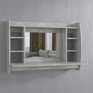 Туалетний стіл з дзеркалом навісний S-3+Z 1100х485х750 мм Бетон