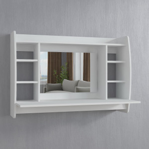 Туалетний стіл з дзеркалом навісний S-3+Z 1100х485х750 мм Білий