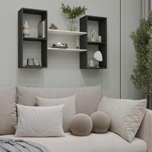 Полиця настінна FT-11 1010х180х600 мм Антрацит/Білий Полиця настінна FT-11 1010х180х600 мм Антрацит/Білий