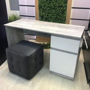 Комп'ютерний стіл Kvatro 1250х530х750 мм Бетон/Білий