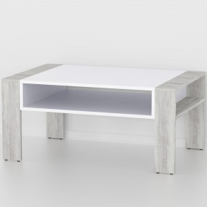 Журнальний стіл F-63 ДСП 16 мм 900х588х417 мм Білий/Бетон