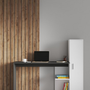 Стіл письмовий S-13 з пеналом 1482x450x1212 мм ДСП Антрацитовий/Білий