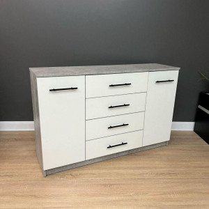Комод Standart 4+2 ДСП 1250х350х810 мм Бетон/Білий (10084842)