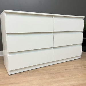Комод Kvatro 130 на 6 шухляд ДСП 1300х400х750 мм Білий Комод Kvatro 130 на 6 шухляд ДСП 1300х400х750 мм Білий
