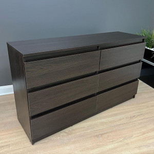 Комод Kvatro 130 на 6 шухляд ДСП 1300х400х750 мм Венге Магія Комод Kvatro 130 на 6 шухляд ДСП 1300х400х750 мм Венге Магія