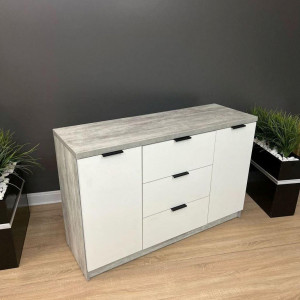 Комод Komfort 3+2 ДСП 1300х450х850 мм Бетон/Білий (10103311) Комод Komfort 3+2 ДСП 1300х450х850 мм Бетон/Білий (10103311)