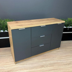 Комод Komfort 3+2 ДСП 1300х450х850 мм Дуб Тахо/Графіт (10103362) Комод Komfort 3+2 ДСП 1300х450х850 мм Дуб Тахо/Графіт (10103362)
