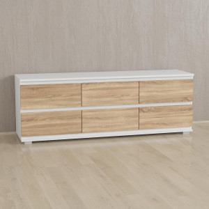 Комод K0013 ДСП 1502х535х390 мм Білий/Дуб сонома