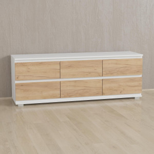 Комод K0013 ДСП 1502х535х390 мм Білий/Дуб крафт