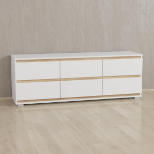 Комод K0013 ДСП 1502х535х390 мм Білий/Дуб сонома