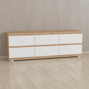 Комод K0013 ДСП 1502х535х390 мм Дуб крафт/Білий