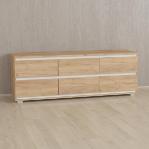 Комод K0013 ДСП 1502х535х390 мм Дуб крафт/Білий