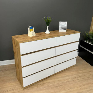Комод Ольвія 4+4 ДСП 1300х370х850 мм Дуб Аппалачі/Німфея Альба