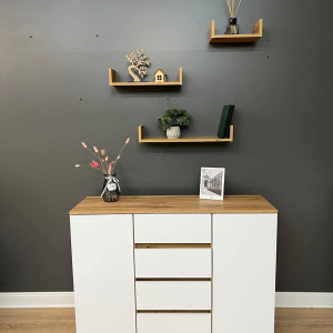 Комод Avrora ДСП 1154х370х850 мм Дуб Аппалачі/Білий