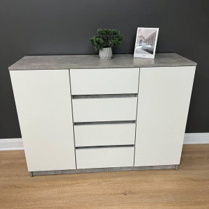 Комод Avrora ДСП 1154х370х850 мм Бетон/Білий