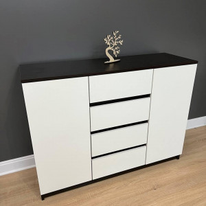 Комод Avrora ДСП 1154х370х850 мм Венге магія/Білий