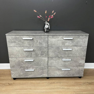 Комод Гармонія 8 шухляд ДСП 1240х360х800 мм Бетон
