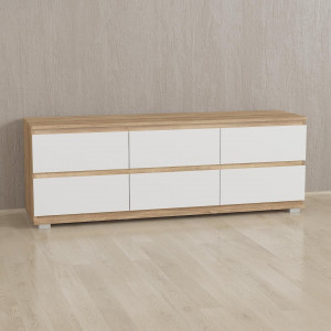 Комод K0013 ДСП 1502х535х390 мм Дуб сонома/Білий