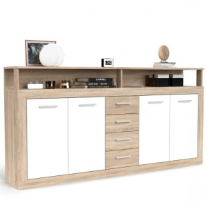 Комод Lunа 1900х320х940мм ДСП 16мм Дуб Сонома/Білий