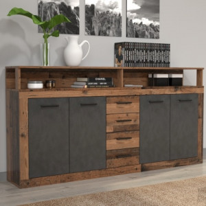 Комод Luna kawa XXL 1900х320х940мм ДСП 16мм Олд стайл темний/Матера