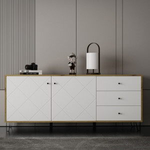 Комод Bollo BO6 1834х752х400мм ДСП 16мм Дуб артізан/Білий