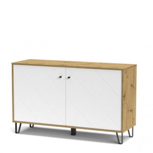 Комод Bollo BO4 1234х752х400мм ДСП 16мм  Дуб артізан/Білий